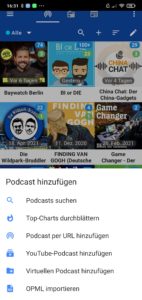 Wählt nun die Option "Podcast per URL hinzufügen".